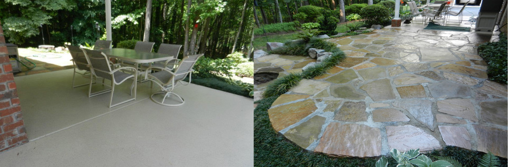 beautiful backyard concrete patio